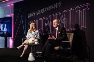 TK6A5413 Eva Hughes and Robert Chavez in fireside chat with a luxury CEO, The Alumni Society Leadership Summit 2019